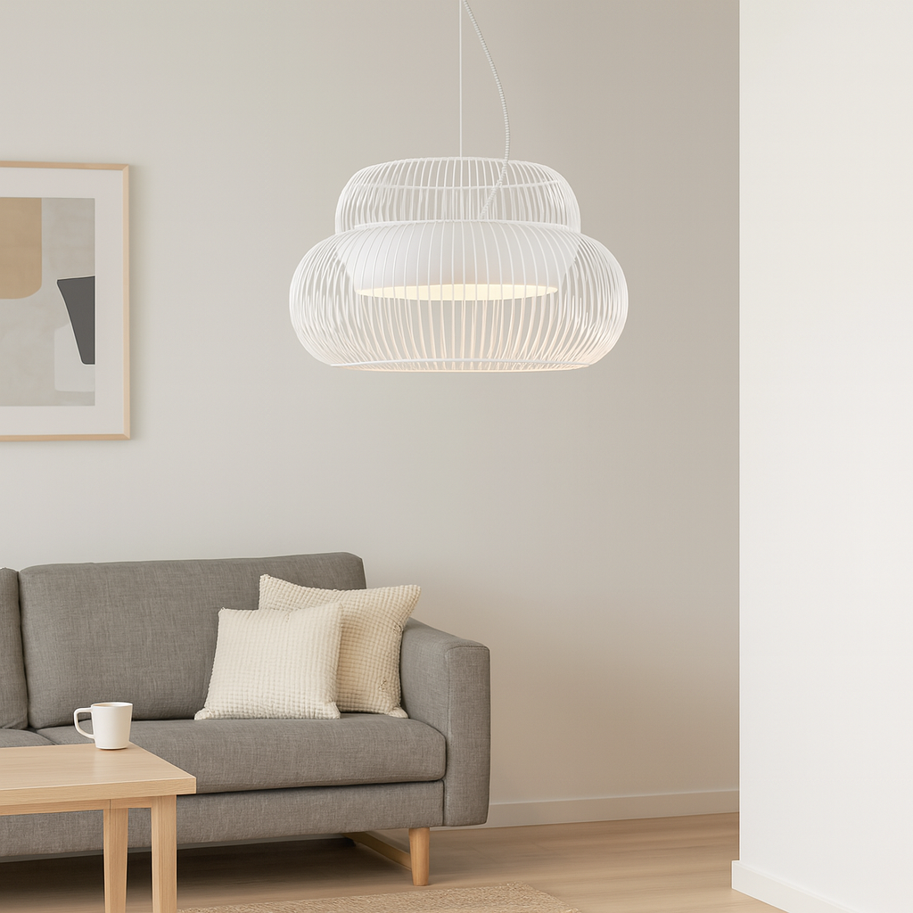 Artefacto colgante decorativo Sabina en color blanco