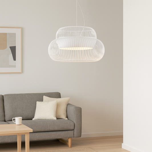 Artefacto colgante decorativo Sabina en color blanco