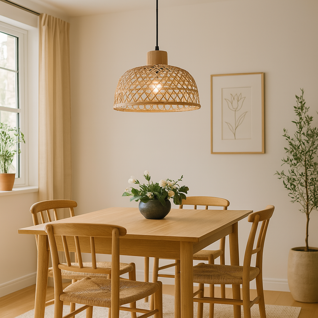 Colgante de Varillas en Madera Tipo Mimbre