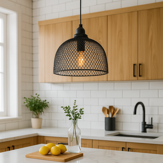 Colgante Tipo Campana de Rejilla Negra