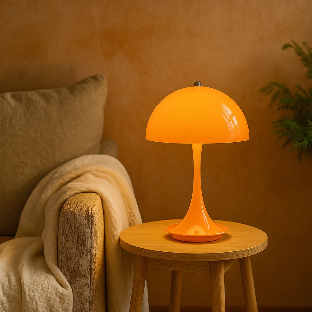 Lámpara de mesa hongo inalám con USB cálida