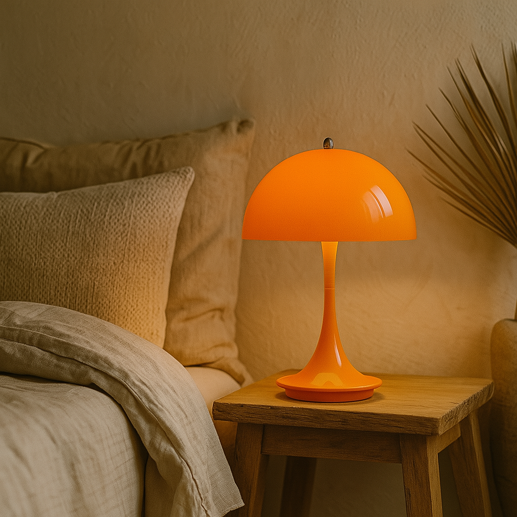 Lámpara de mesa hongo inalám con USB cálida