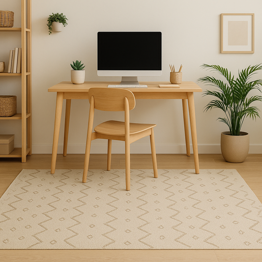 ALFOMBRA NATURAL 122X178CM PUNTOS ZIGZAG