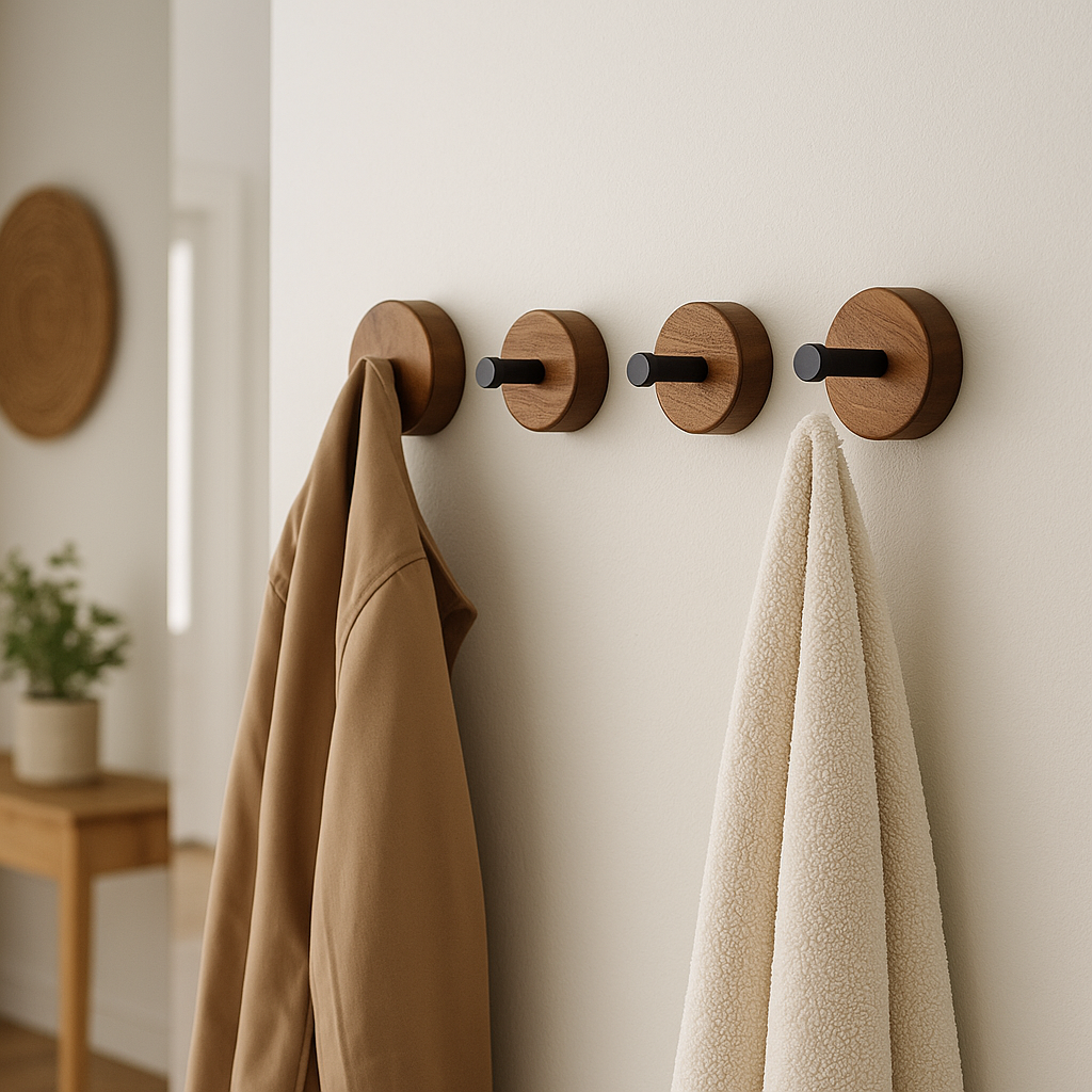 SET X4 PERCHEROS DE PARED RED. ADHESIVOS NAT/NEG