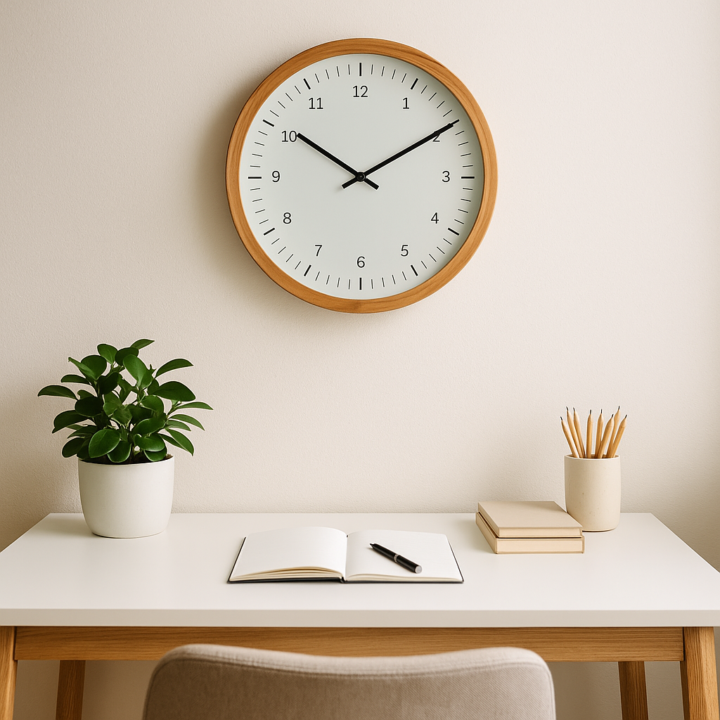 RELOJ DE PARED MDF D45X45X6CM CLÁSICO FONDO BLANCO