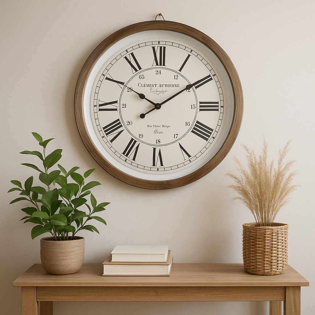 RELOJ DE PARED MADERA 68X68X7 CM CENTRO BLANCO