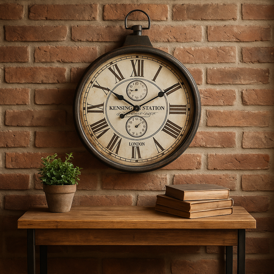 RELOJ DE PARED METÁLICO 60X77X6 CM VINTAGE POCKET