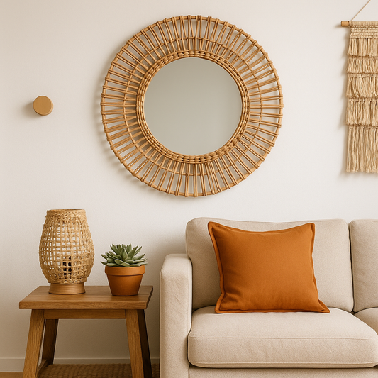 ESPEJO ESTRELLAS D82CM MADERA NATURAL