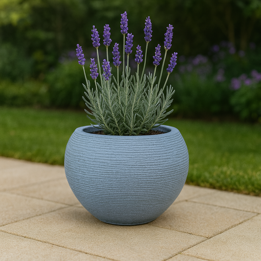 MACETA 27X24CM FLORENCA SISAL EFECTO PIEDRA GRIS