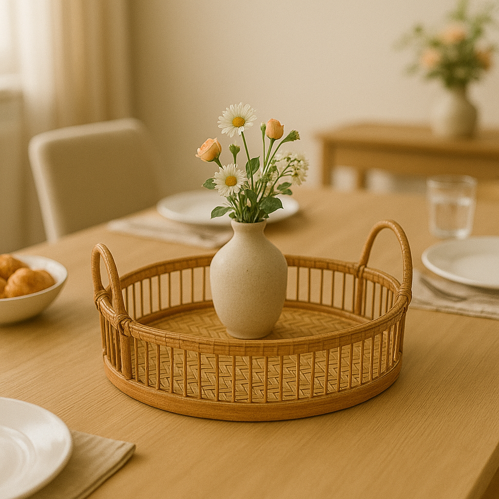 CESTO REDONDO D25xH8/14 CM C/ASAS BAMBU