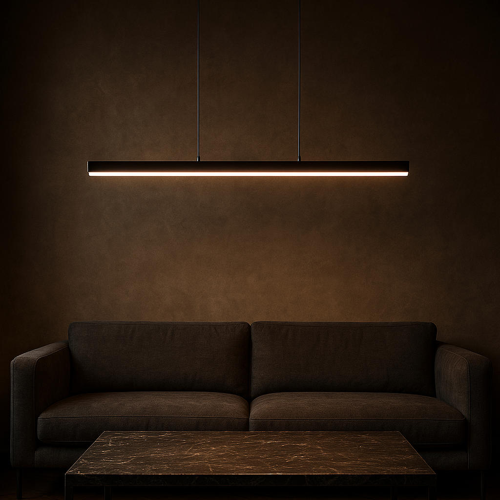 LUMINARIA LINEAL DE SUSPENDER 120CM LOSAIL - NEGRO