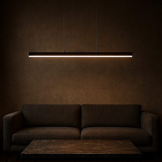 LUMINARIA LINEAL DE SUSPENDER 120CM LOSAIL - NEGRO