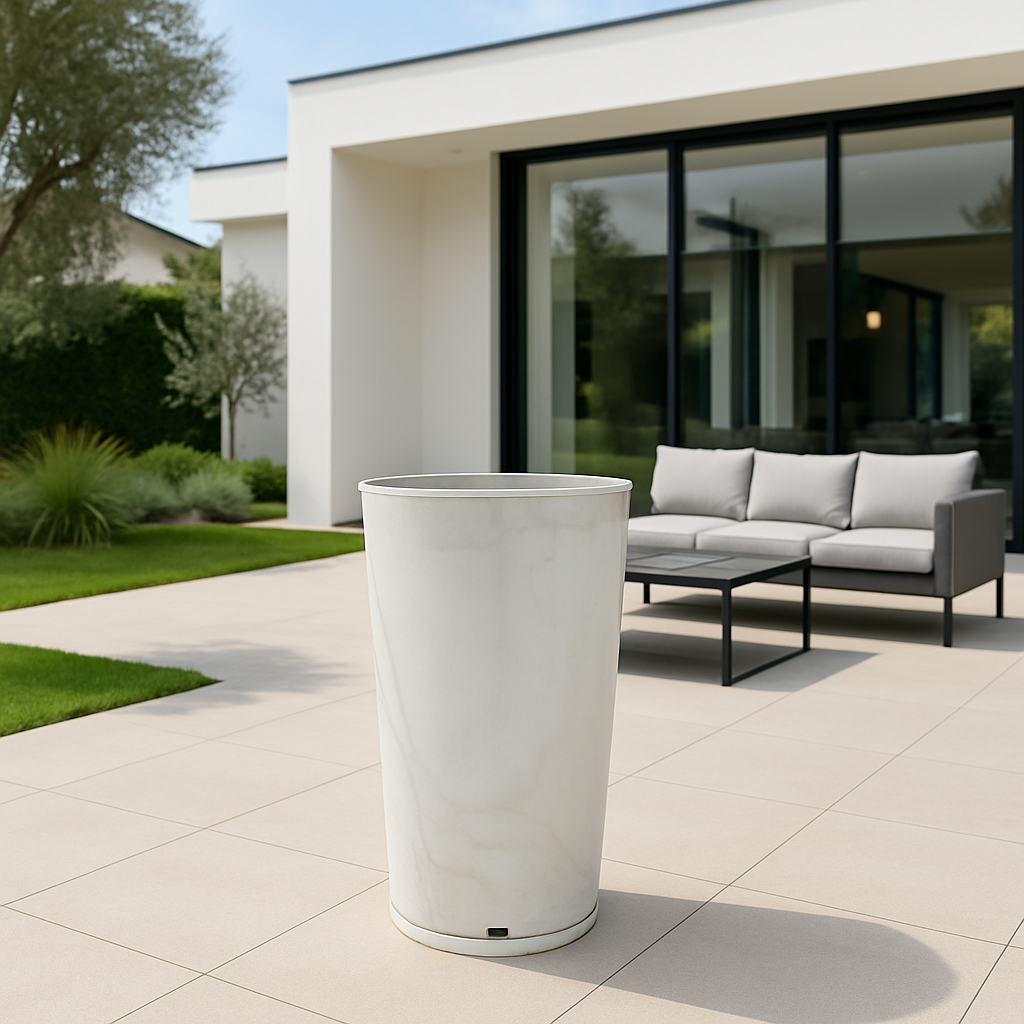 MACETA 40X80CM GENEBRA MARMORATO BLANCA