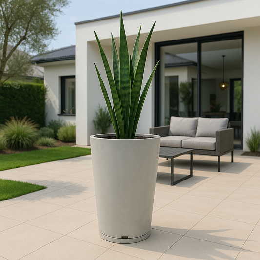 MACETA 38X57CM GENEBRA MARMORATO BLANCA