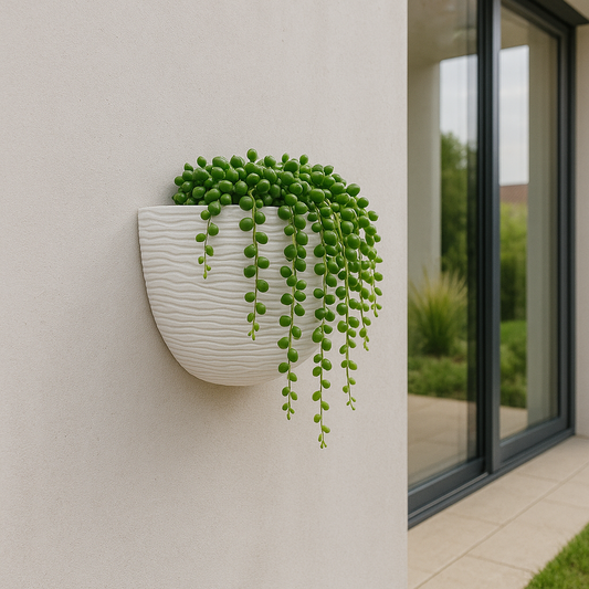 MACETA PARA PARED 21X17CM SISAL BLANCA