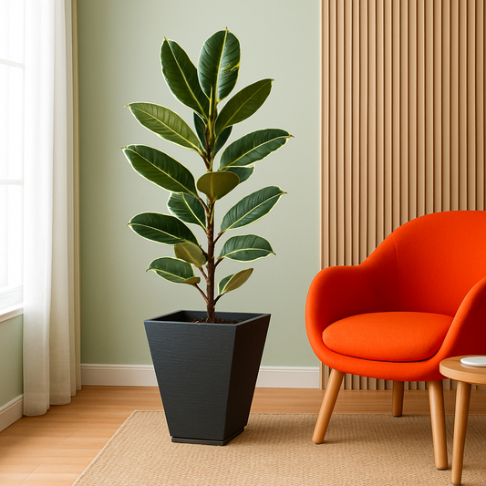 MACETA 29X34CM ZURIQUE GRAPHITO EFEC.PIEDRA GRIS O