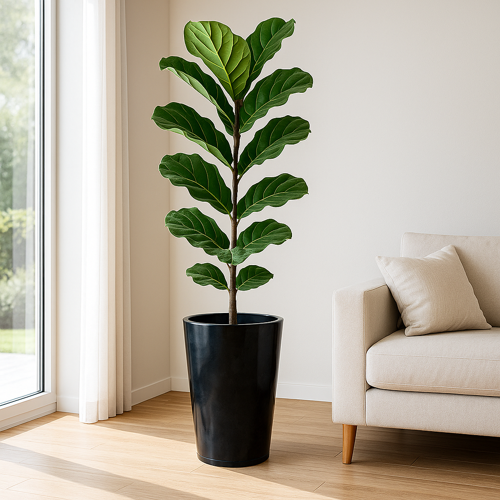 MACETA 38X57CM GENEBRA MARMORATO NEGRA