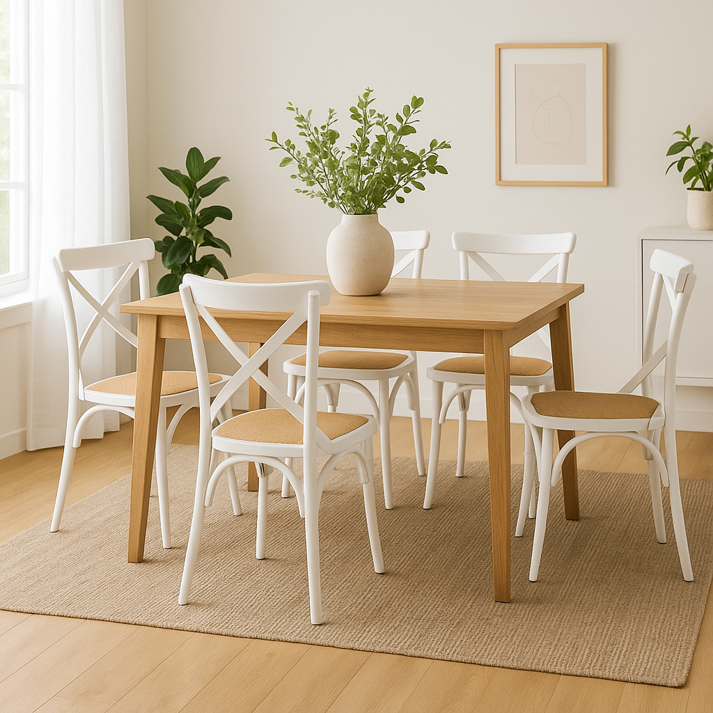 SILLA PLATS PP símil rattan blanco/beige