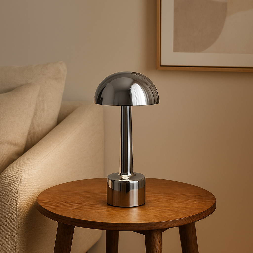 LAMPARA DE MESA SAMOA RECARGABLE - CHROME