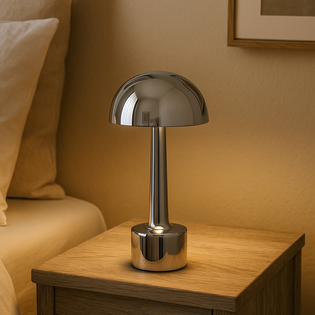 LAMPARA DE MESA SAMOA RECARGABLE - CHROME