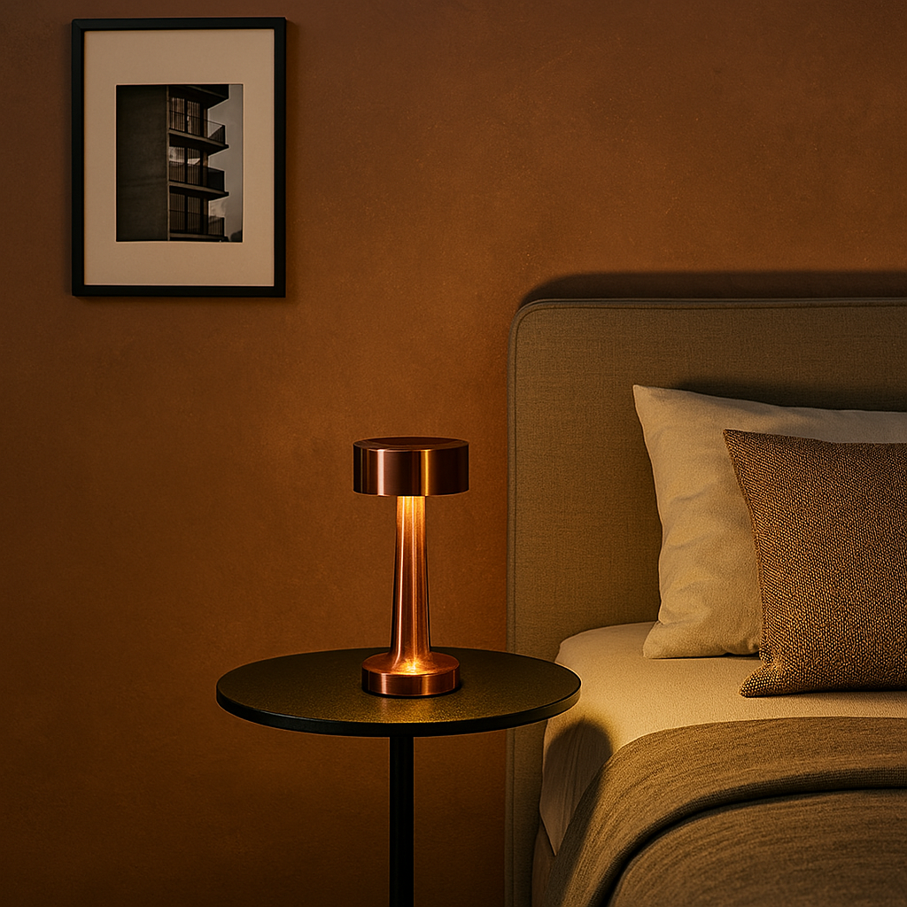 LAMPARA DE MESA TUVALU RECARGABLE - RED BRONZE