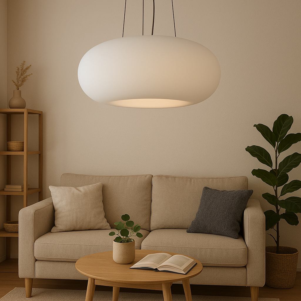 Colgante de Vidrio Blanco Opalino