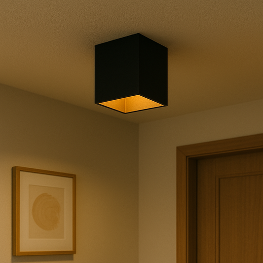 LED Cubo Negro/Dorado