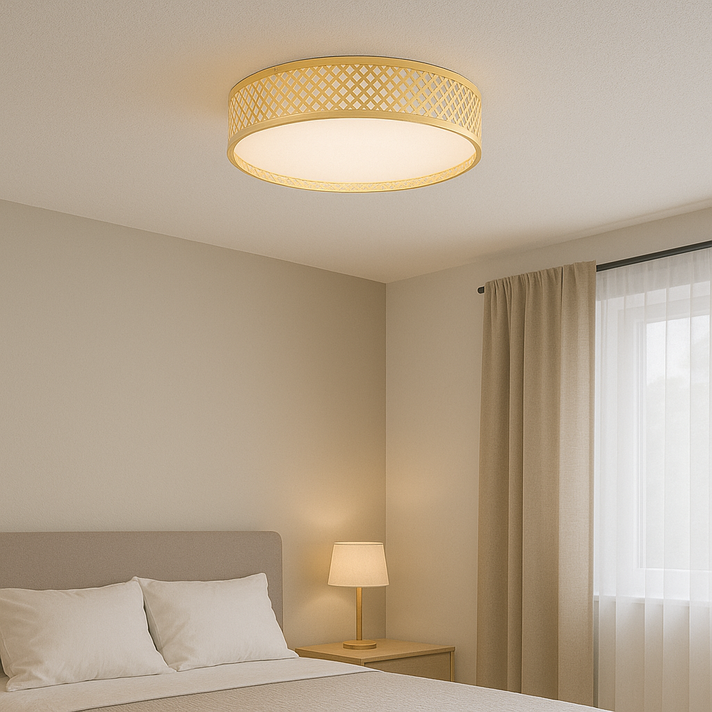 Plafón LED Varillas Madera