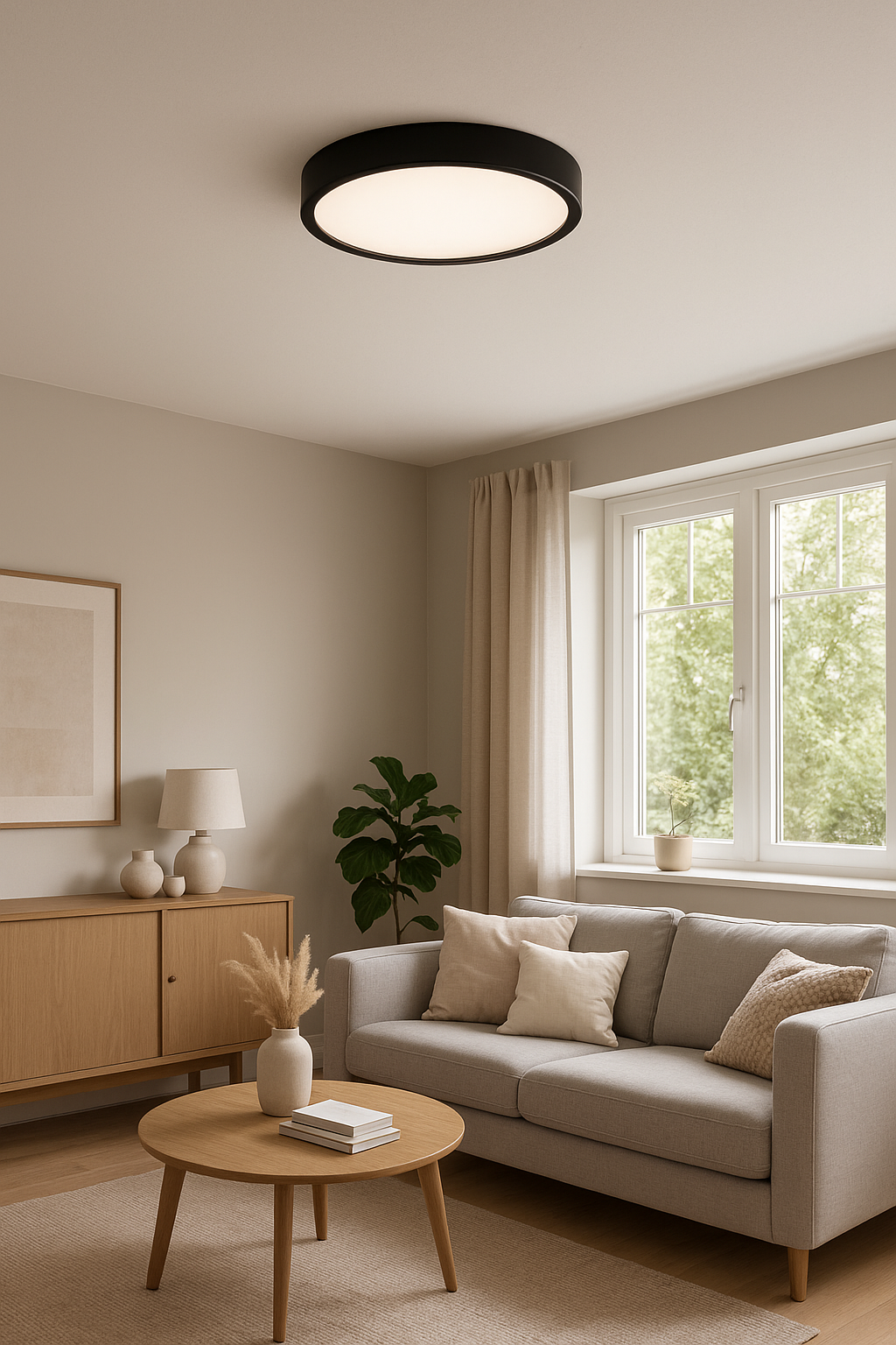 Plafón LED Red. Negro