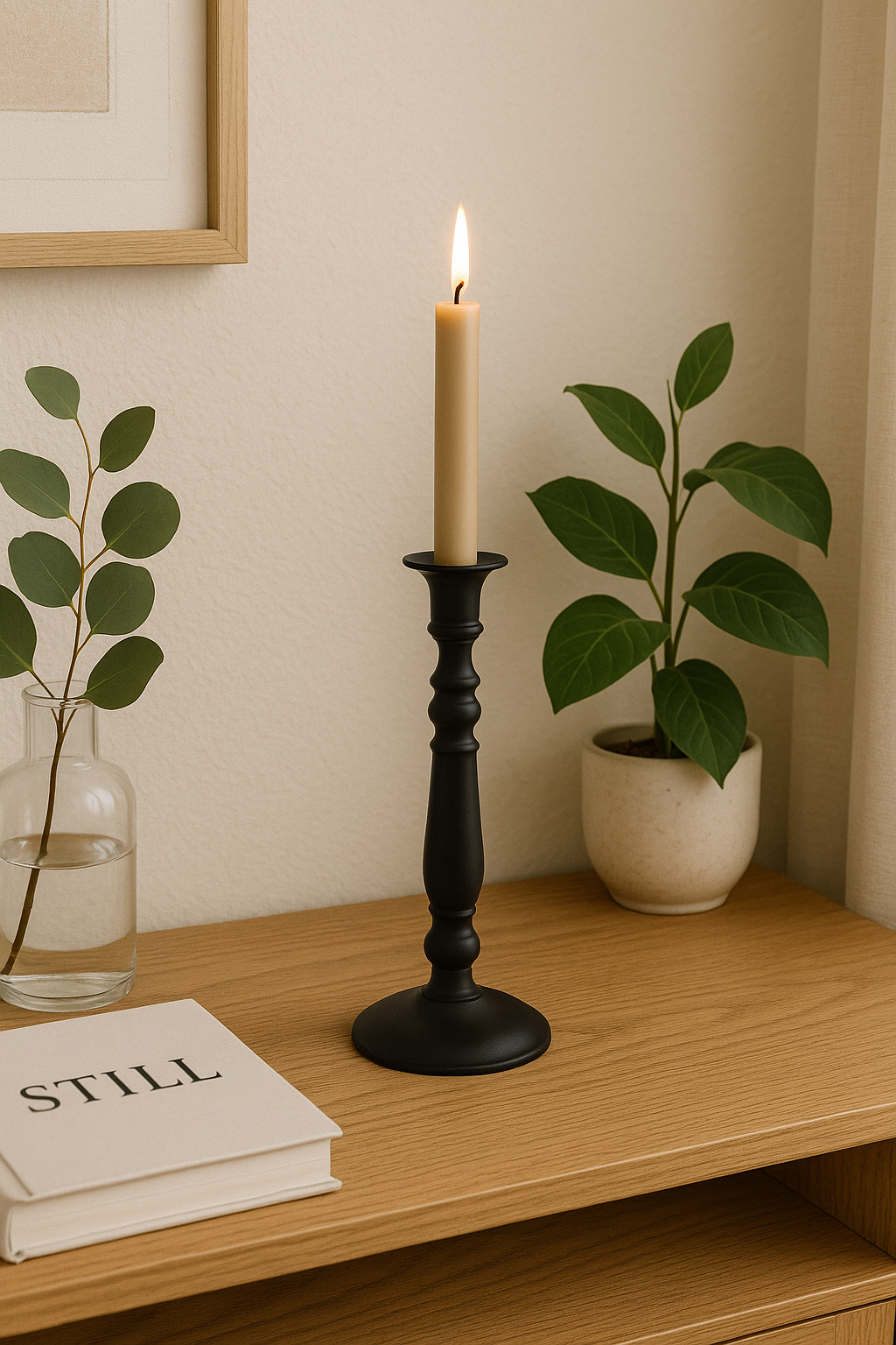 CANDELABRO METAL NEGRO 26 CMS