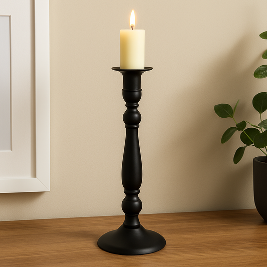 CANDELABRO METAL NEGRO 26 CMS