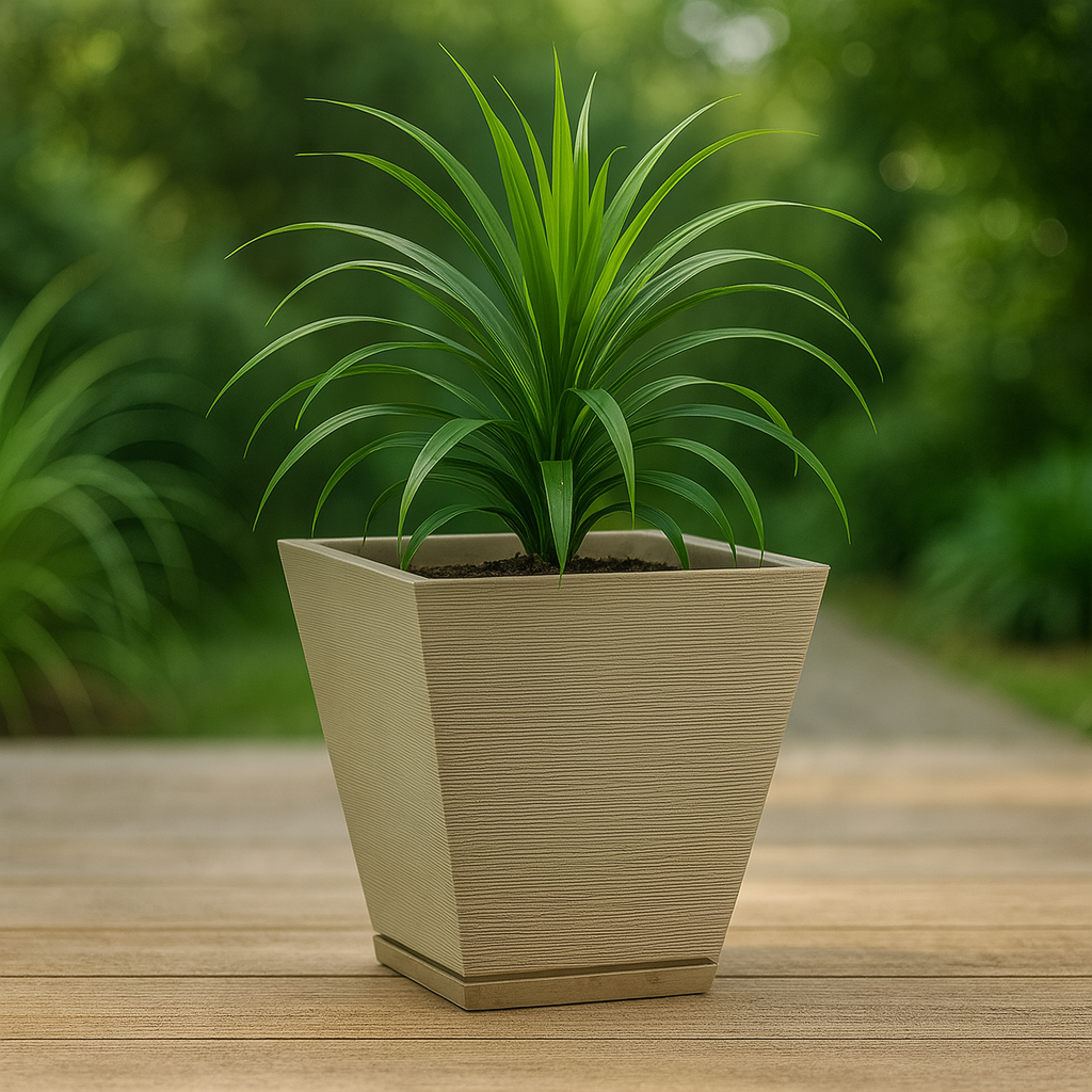 MACETA 29X34CM ZURIQUE GRAPHITO EFECTO PIEDRA BEIGE