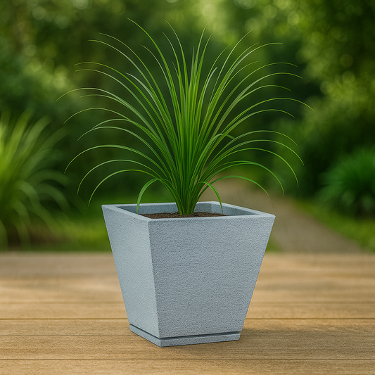 MACETA 29X34CM ZURIQUE GRAPHITO EFECTO PIEDRA GRIS