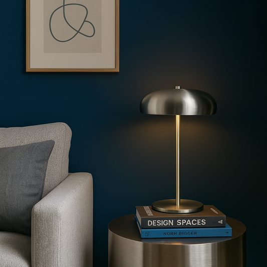 LÁMPARA DECORATIVA MUSHROOM DE MESA SCOTT - NICKEL