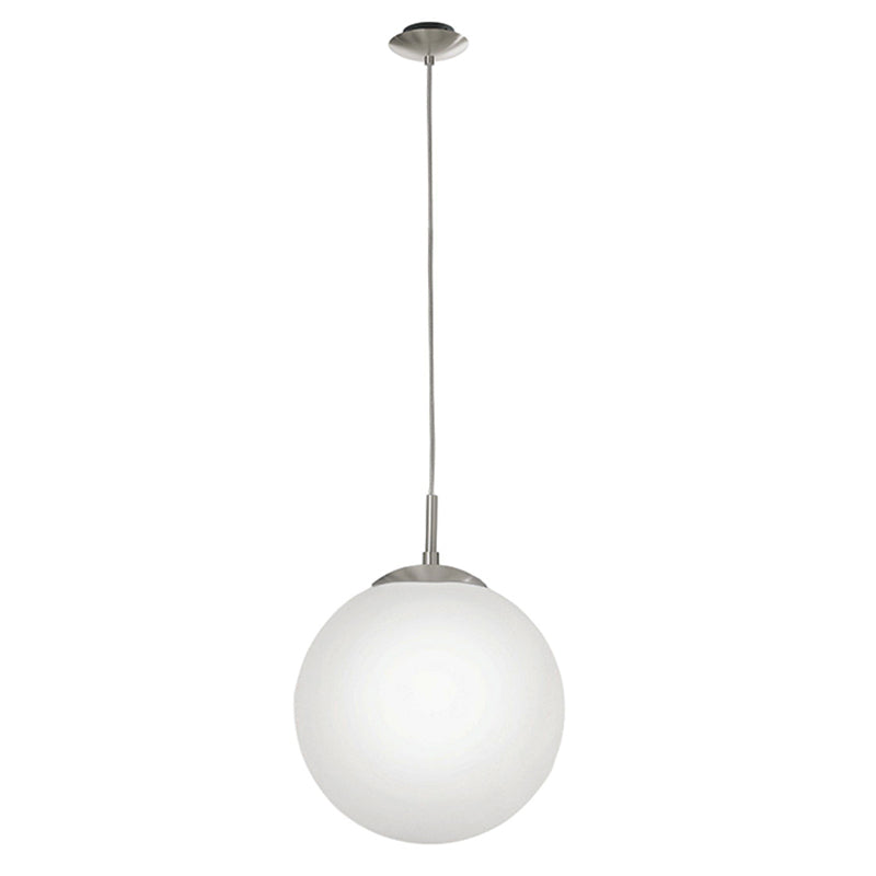 1 COLG GLOBO VIDRIO OPAL C/ACERO NIQUEL 1XE27 Ø300 RONEGLO