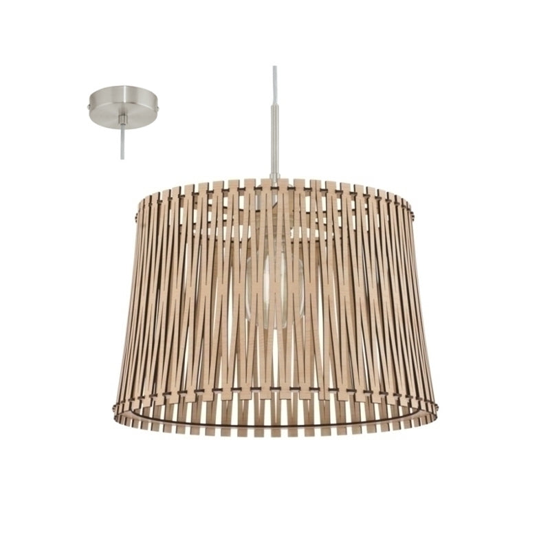 1 COLG. MADERA CLARA RUSTICO "VARILLA" 1XE27 SENDERO 9 EGLO