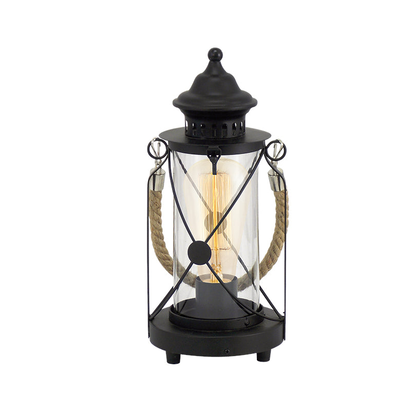 1 PORTATIL DE MESA NEGRA ACERO/VIDRIO 1XE27 BRADFORD EGLO