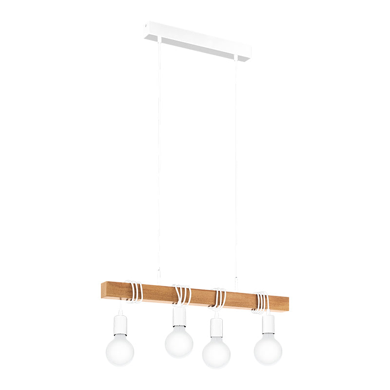 1 COLGANTE VINTAGE MADERA Y PORT.BCO 4XE27 TOWNSHEN EGLO