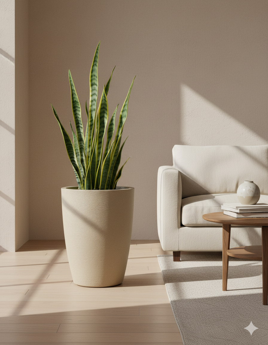 MACETA "THAI" Ø53 X 67CM. BEIGE