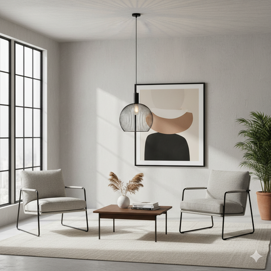 Artefacto colgante decorativo Terni en color negro