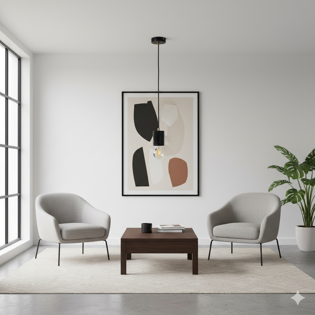 Artefacto colgante decorativo Lope en negro