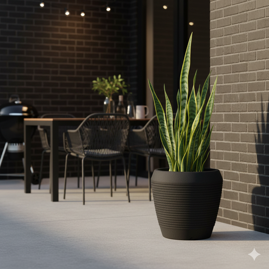 MACETA "EGIPCIO" Ø31 X 29CM. GRAFITO