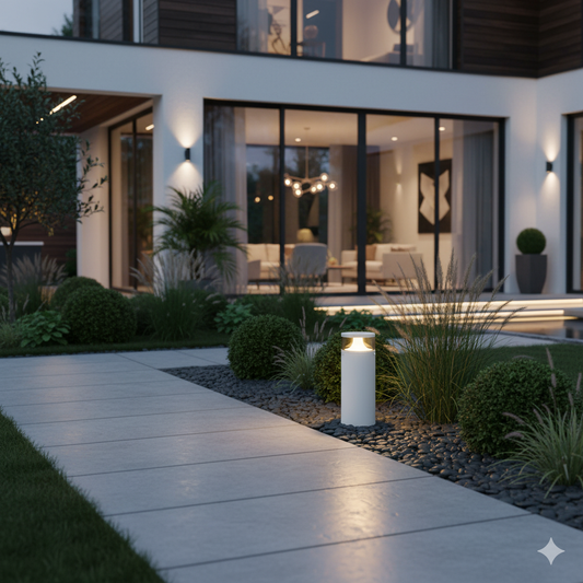 Bolardo Exterior Kane 30cm - Un toque de diseño en color blanco