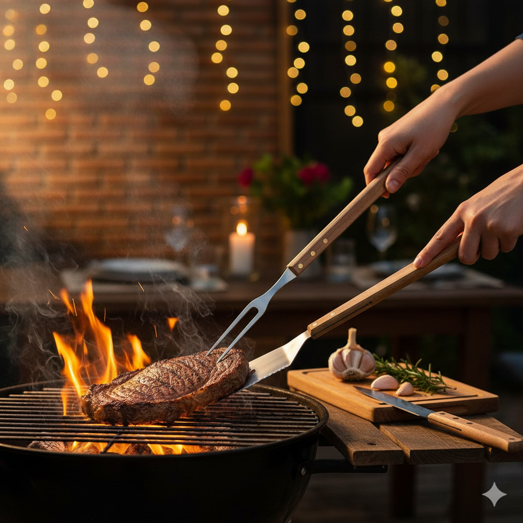 JUEGO PARA ASADOR 3 PIEZAS "CHURRASCO"