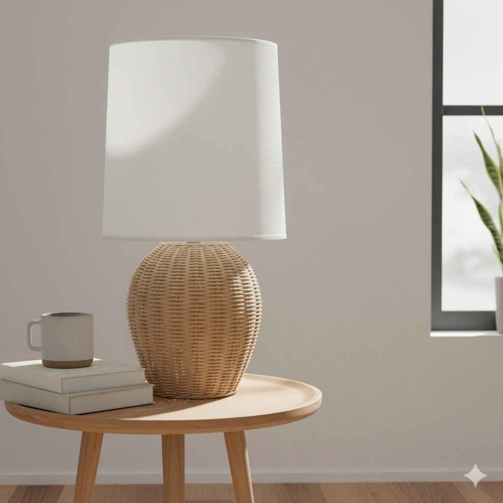 Lámpara de Mesa BANGKOK: Estilo Natural y Cálida Iluminación