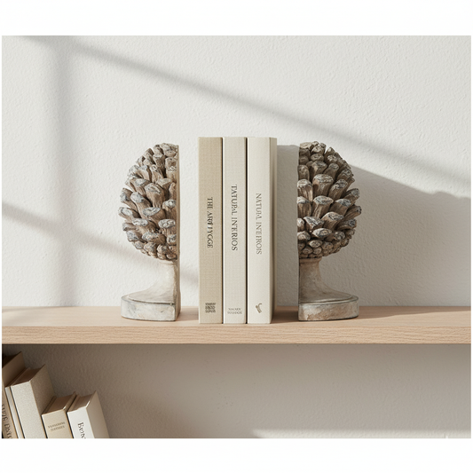 Set de Sujetalibros Decorativos Estilo Piña de Pino