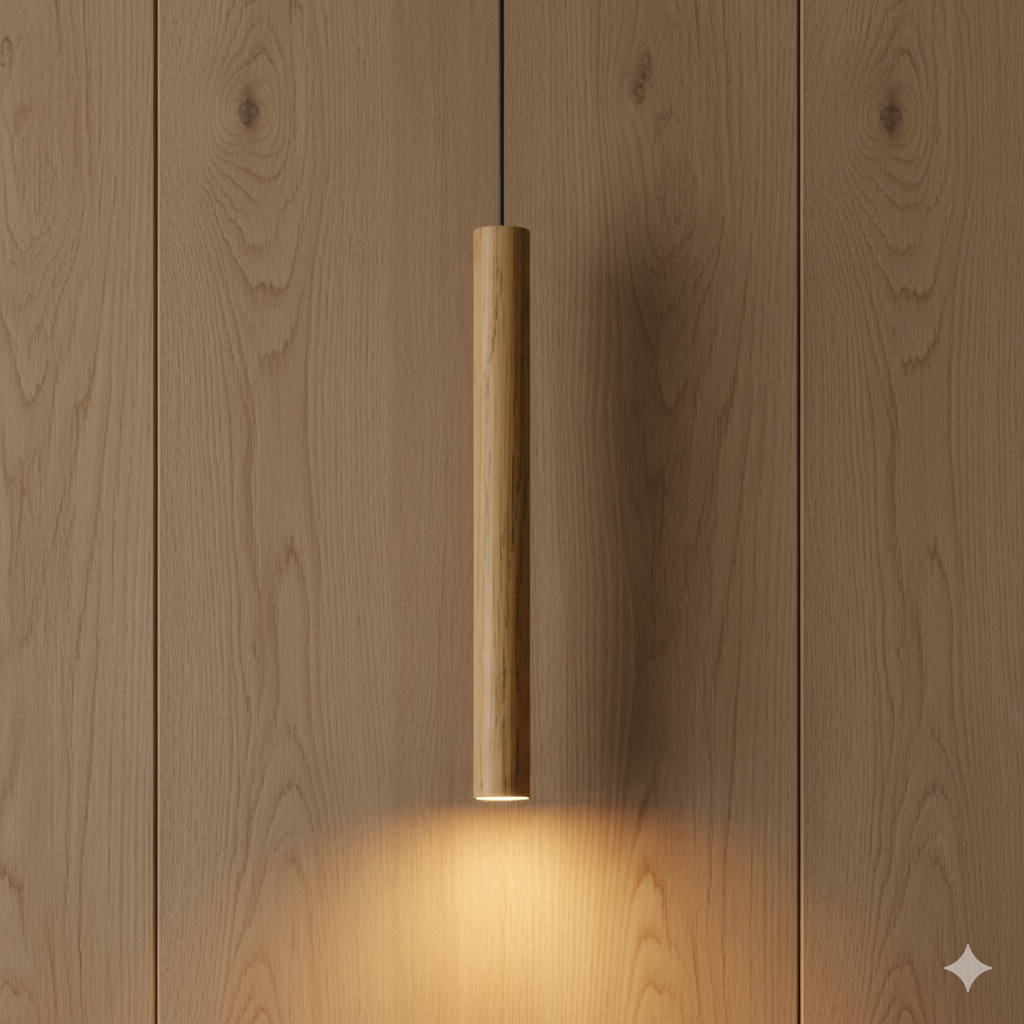 Colgante Decorativo Hollywood Long - Acabado Roble: Calidez Natural, Diseño Moderno