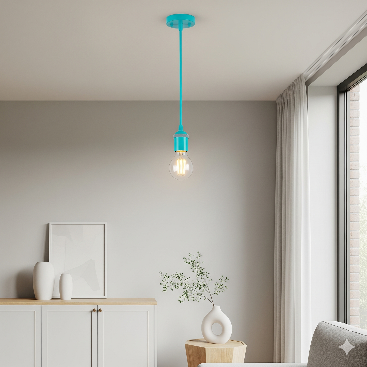 Artefacto Colgante Decorativo RAINBOW - CELESTE: Un Toque de Frescura y Alegría