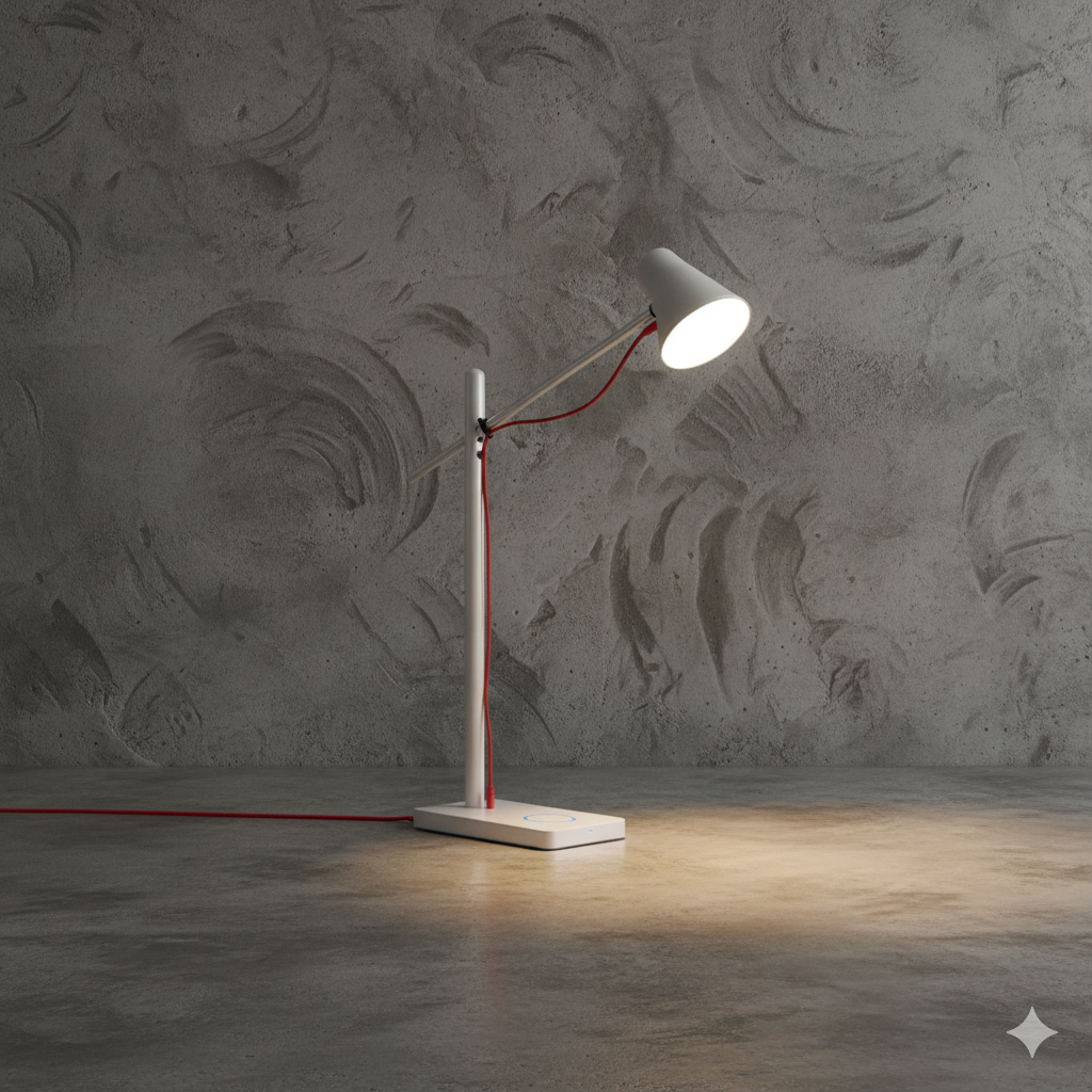 Lámpara de mesa decorativa Quebec en color blanco