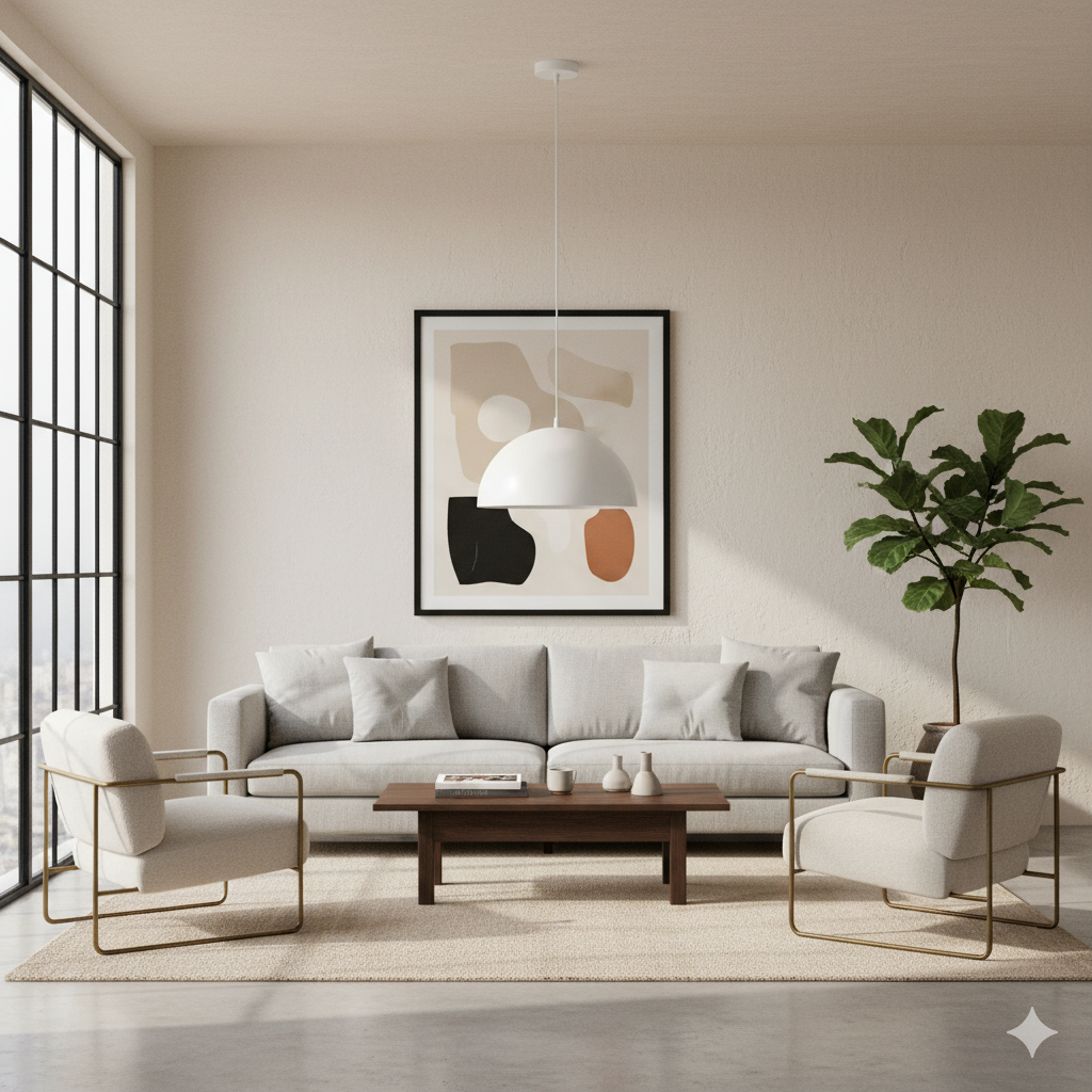 Artefacto colgante decorativo Mushroom en color blanco